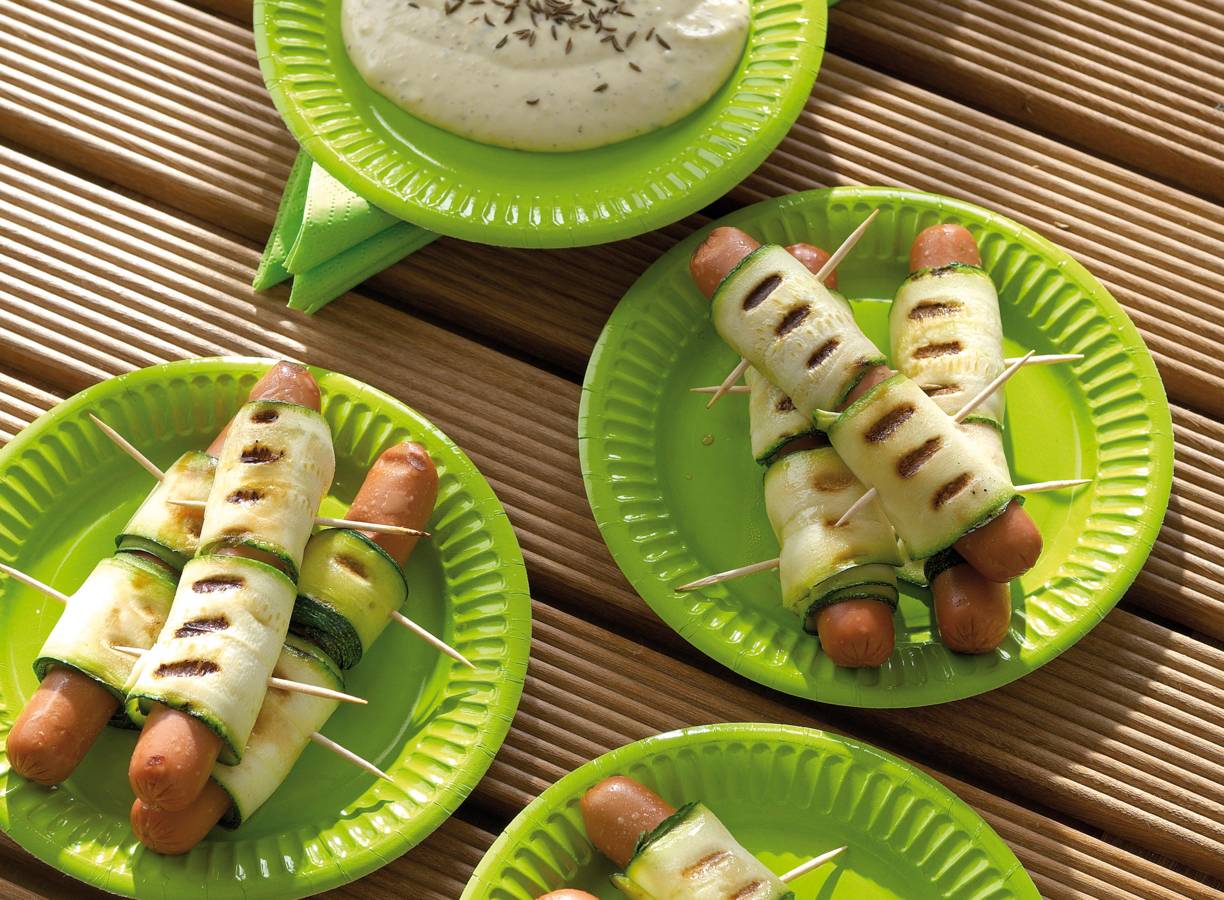 Vegetarische worstjes met mosterdmayonaise