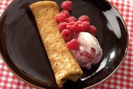 Chocoladepannenkoek met frambozen
