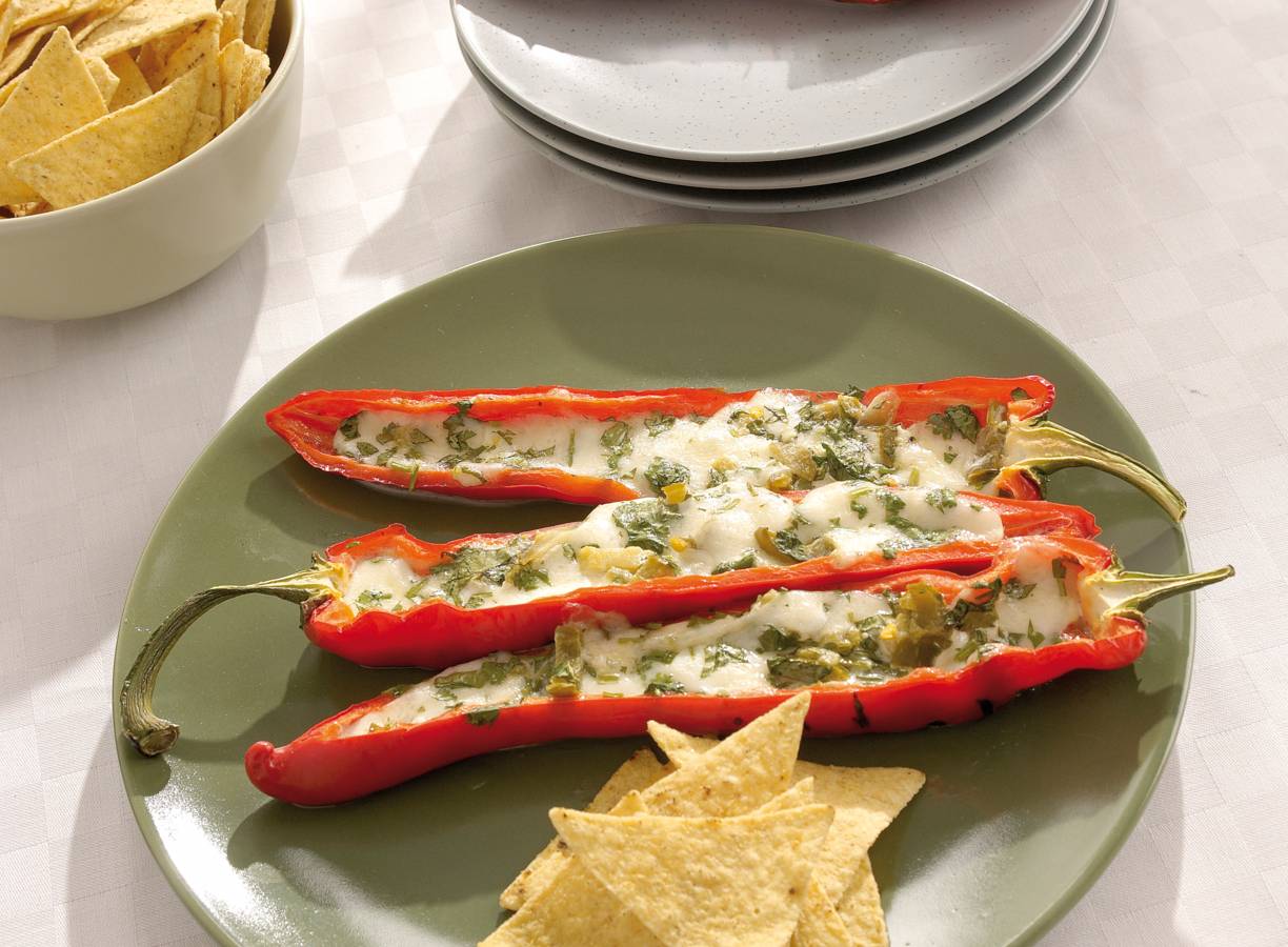 Puntpaprika met tortillachips