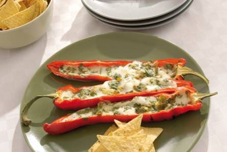 Puntpaprika met tortillachips