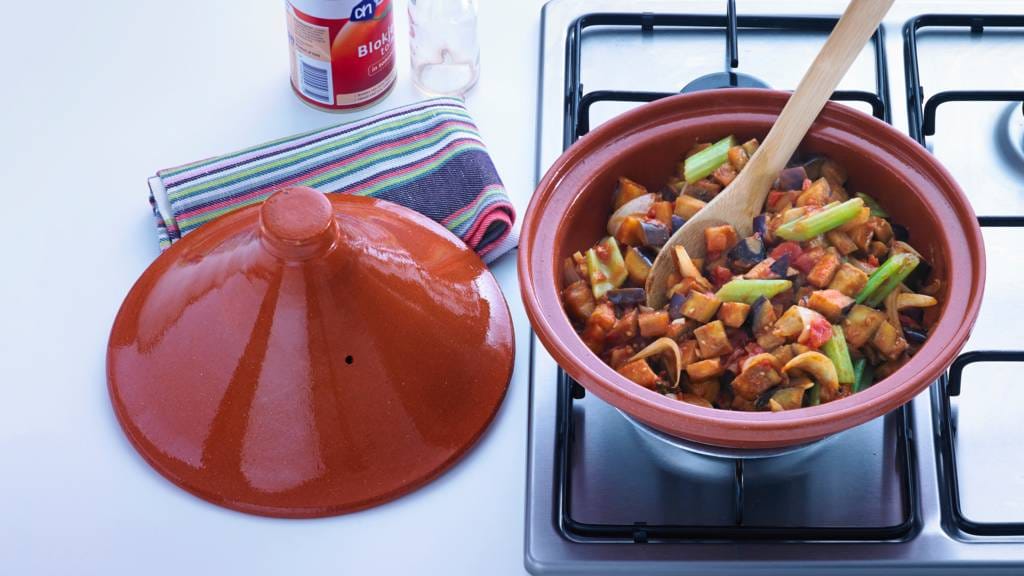 Tajine met aubergine Recept Allerhande Albert Heijn