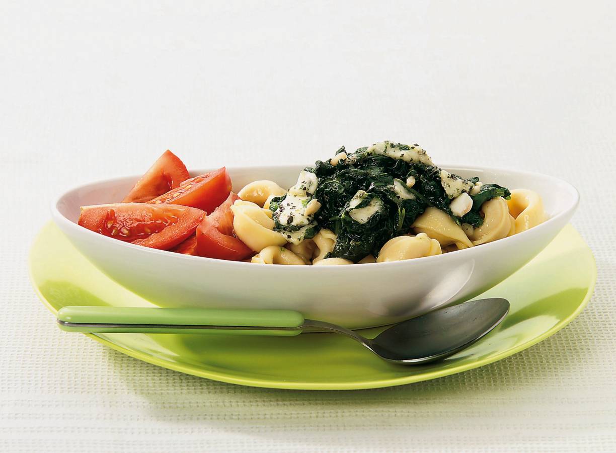 Tortellini met pestospinazie