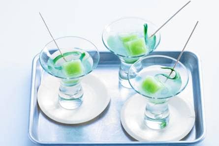 Limedrankje met komkommerijs