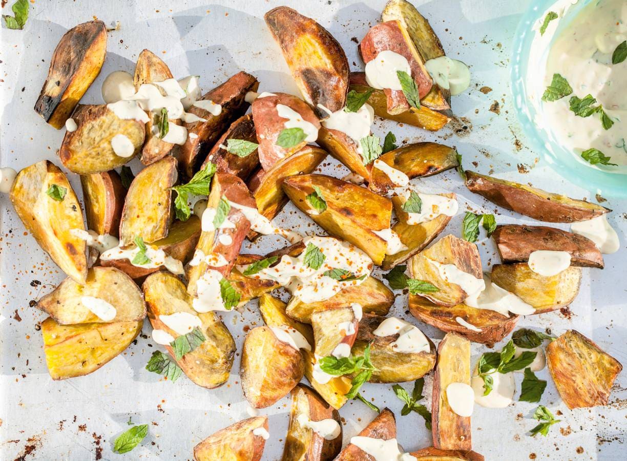 Zoete-aardappelsalade met yoghurt