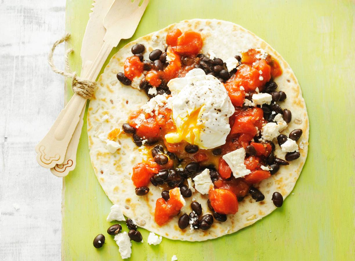 Huevos rancheros met witte kaas