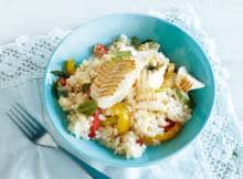De delicate smaak van de schelvis maakt de risotto extra bijzonder.