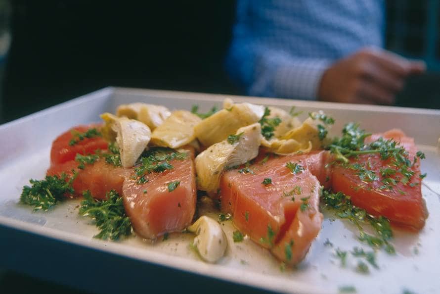 Recepten Allerhande Albert Heijn Zeewolf geflambeerd met ouzo Recept Allerhande Albert