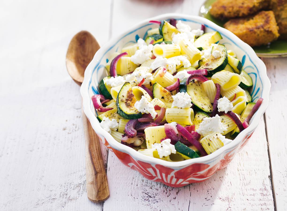 Rigatoni met courgette en ricotta