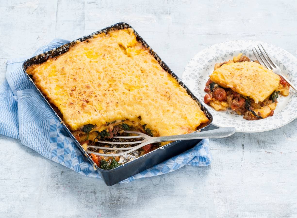 Polenta lasagne bolognese