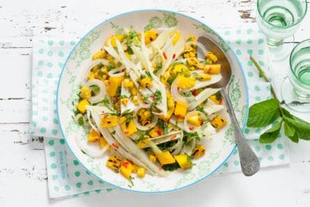Maissalade met venkel en mango