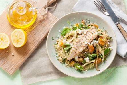 Gegrilde scholfilet met couscous-venkelsalade