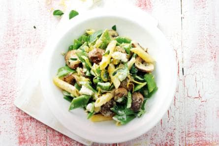 Pasta met snijbonen en gehaktballetjes
