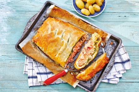 Zalm en croûte met kruiden-olijvenboter