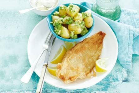 Lekkerbekje met broccolipesto