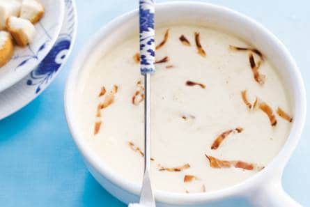 Hollandse kaasfondue met drie soorten kaas & bacon