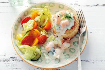 Prei-visragout met salade
