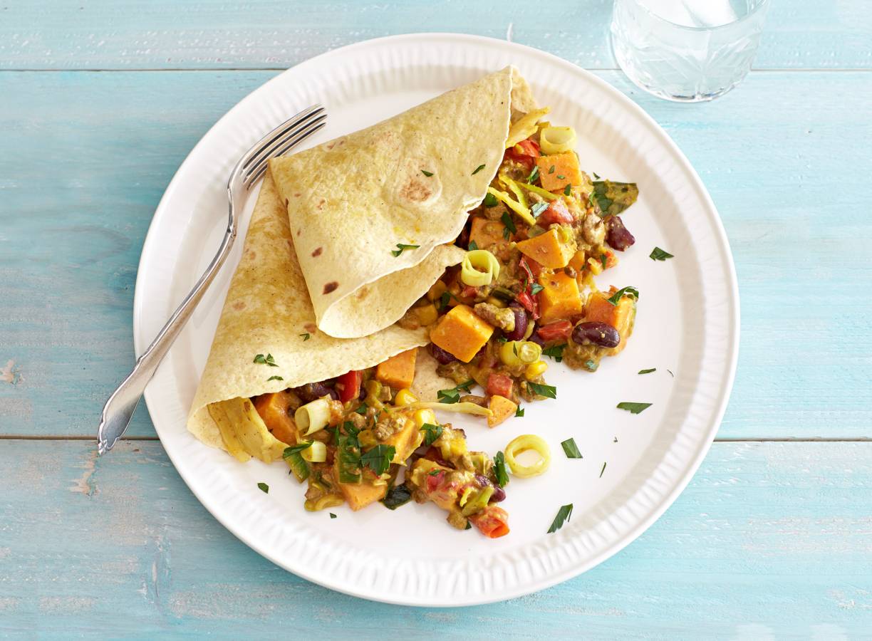 Roti met Surinaamse kerriesaus