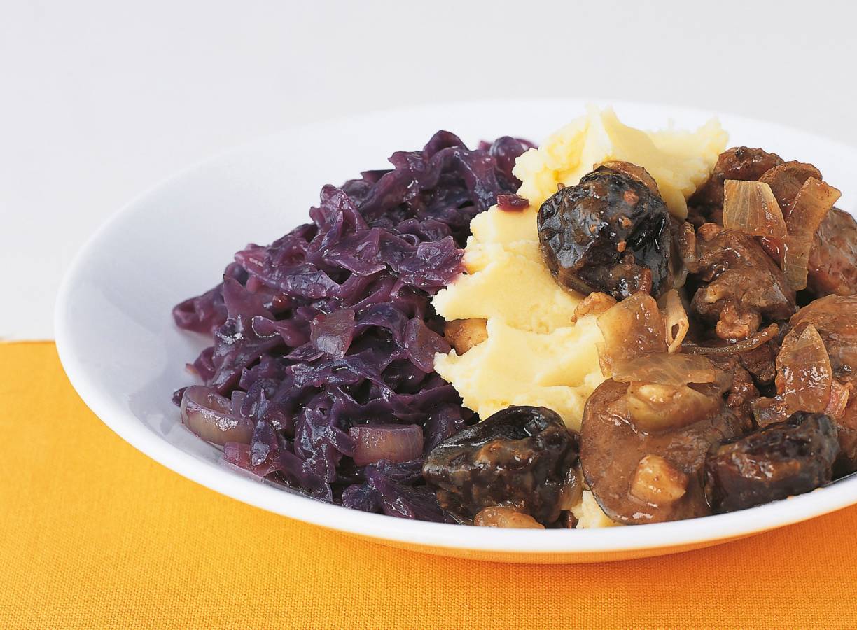 Kippenlevertjes met pruimen