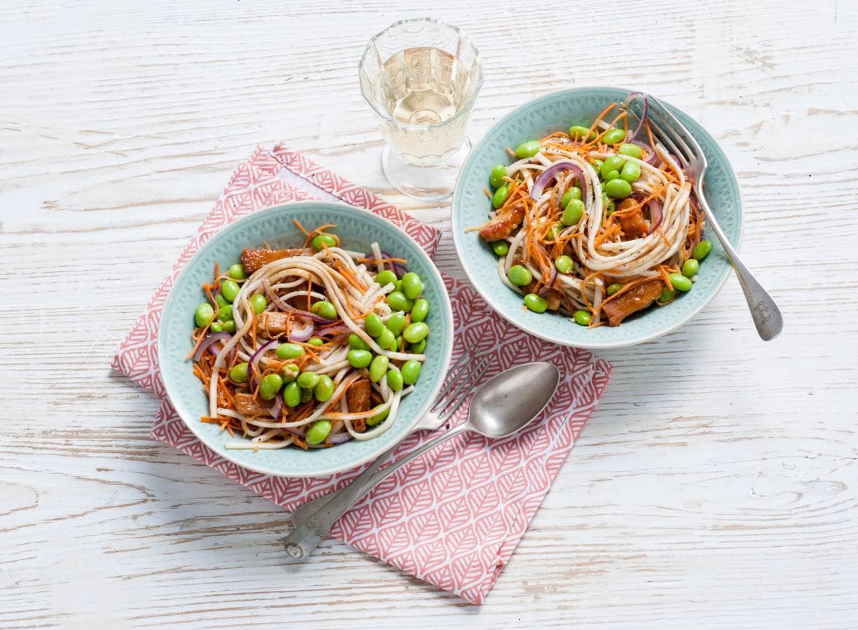 Udonnoedels met edamame
