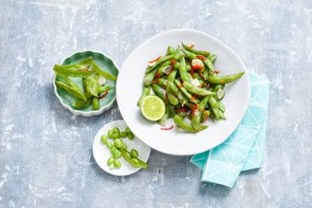 Edamame met knoflook en rode peper