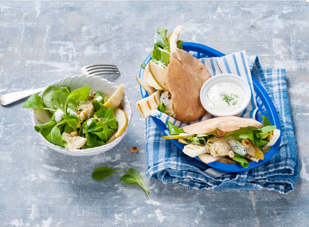 Pitabroodjes met halloumi