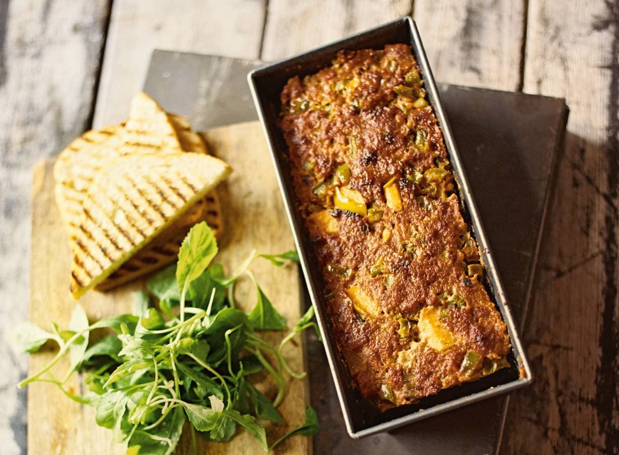 Gehaktbrood met appel en paprika