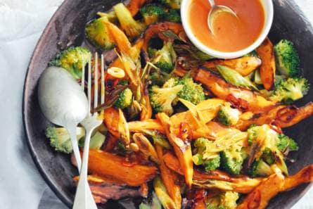 Zoete aardappel en broccoli