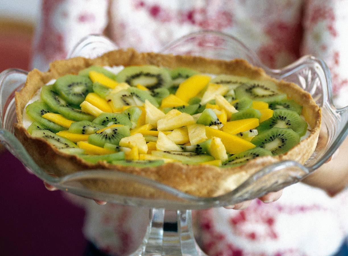 Taart met tropisch fruit