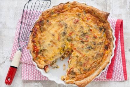 Paprika-zalmquiche