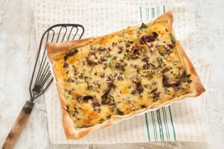 Vegetarische taart met prei