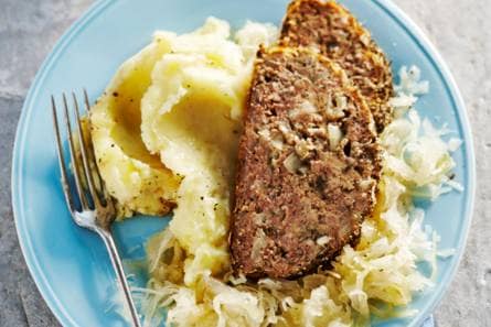 Gehaktbrood met zuurkool & puree