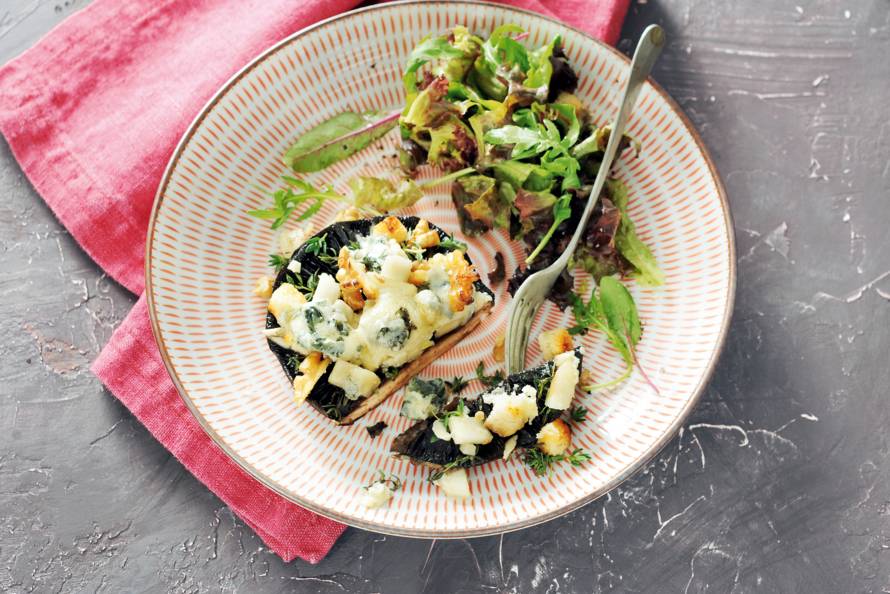 Portobello gevuld met blauwaderkaas Recept Allerhande Albert Heijn