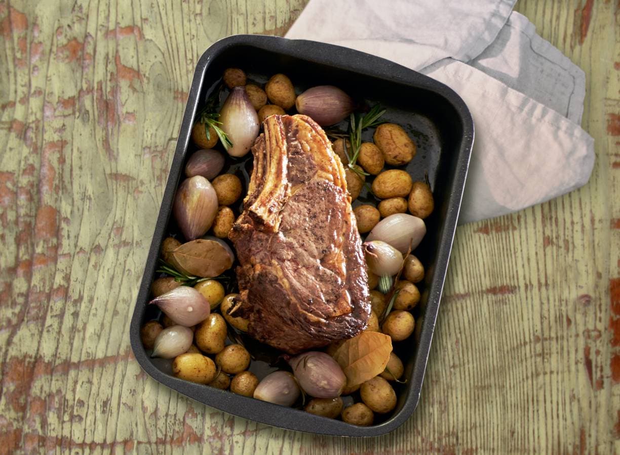 Côte de boeuf met rozemarijn en krieltjes
