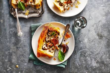 Quiche met gorgonzola en vijg