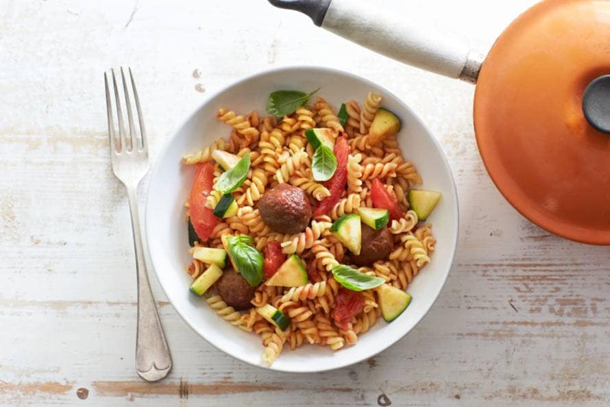 Fusilli Met Gehaktballetjes En Courgette Recept Allerhande Albert Heijn