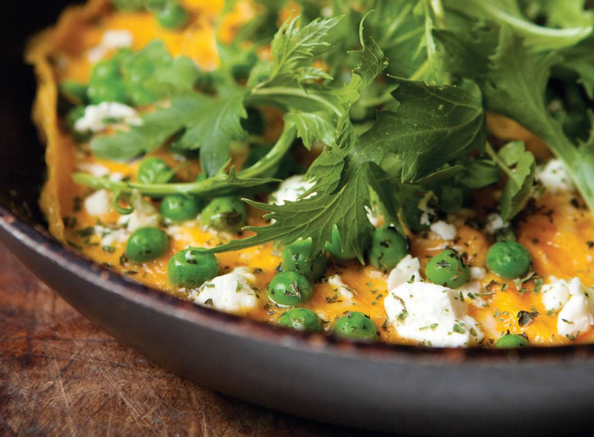 Dave Myers & Si King's omelet met doperwten, munt en feta