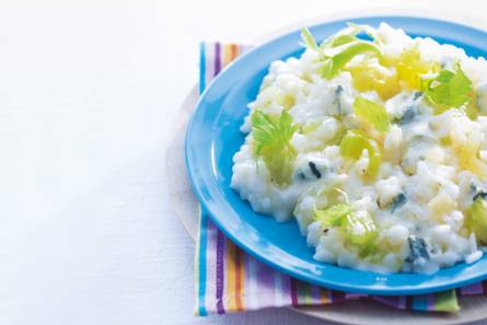 Selderijrisotto met gorgonzola