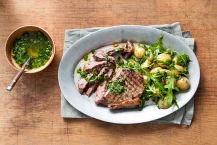 Gegrilde entrecote met salsa verde