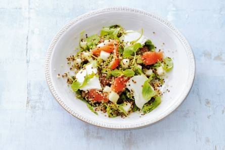 Quinoa met grapefruit, peer en geitenkaas