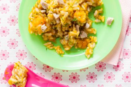 Risotto met wortel en varkensvlees 10-12 mnd