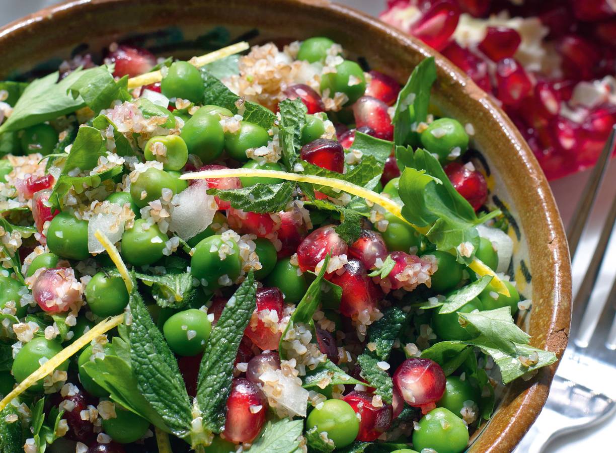 Tony Kitous & Dan Lepard's bulgursalade met erwten en munt