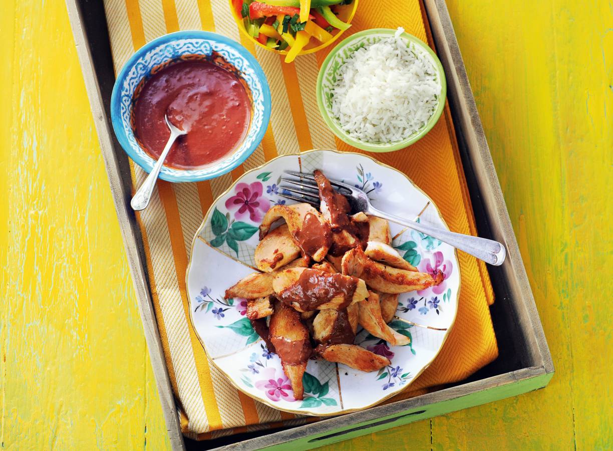 Pollo con mole poblano (kip met pittige chocoladesaus)