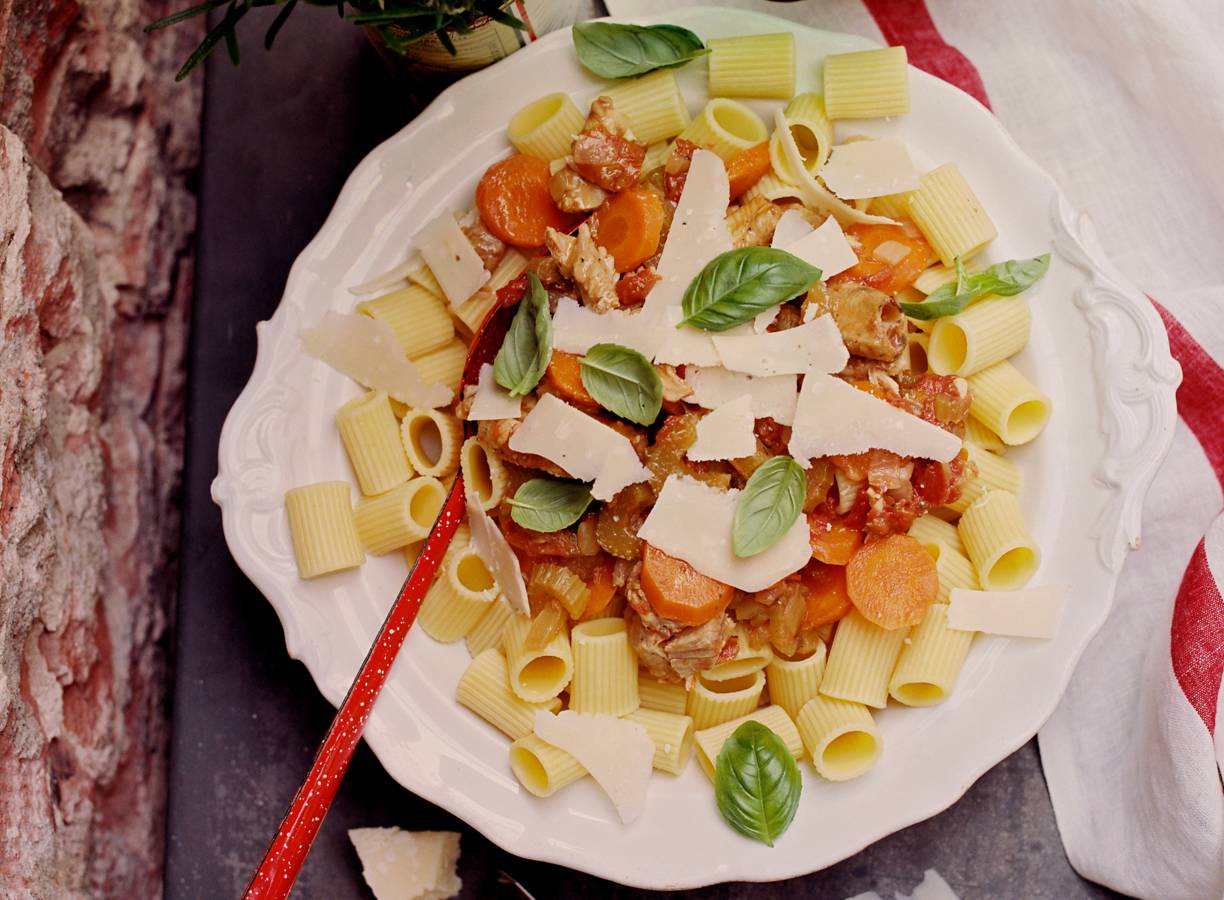Rigatoni met ribragu