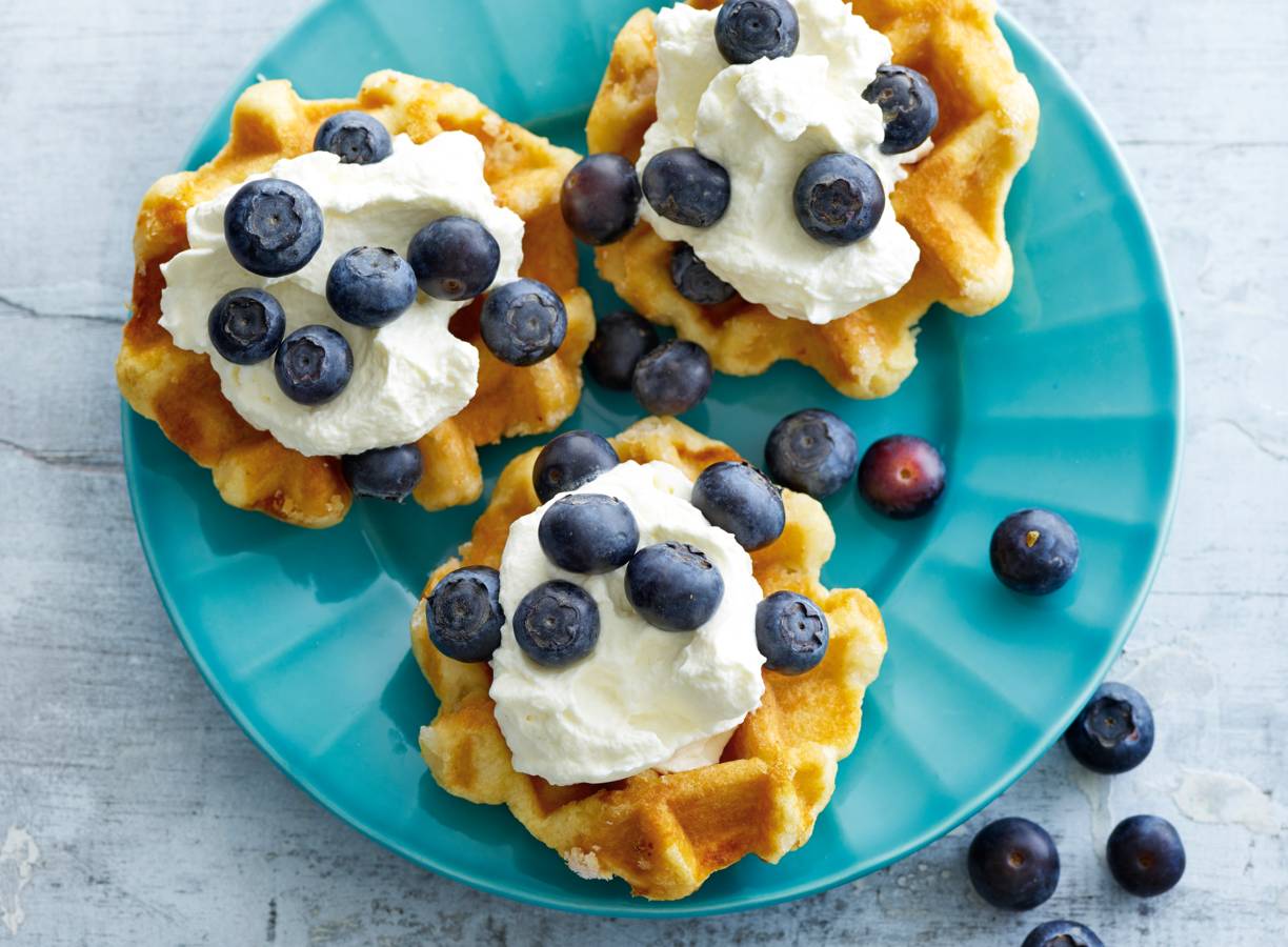 Wafels met kardemom-gemberroom