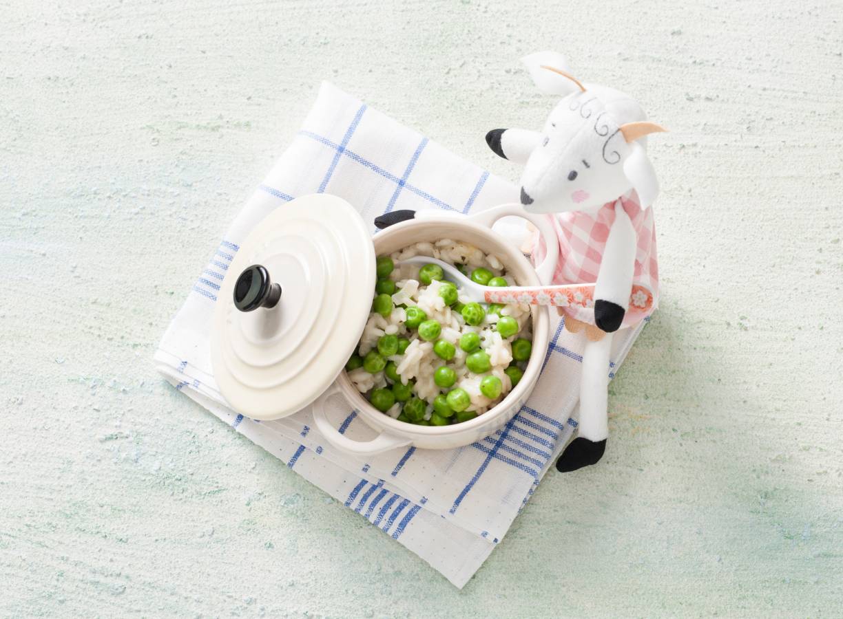 Opperdepop: risotto met doperwtjes 10-12 mnd