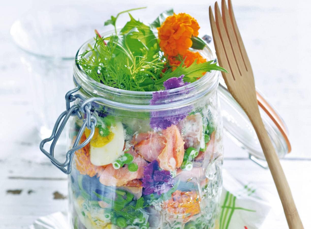 Aardappelsalade met gerookte zalm