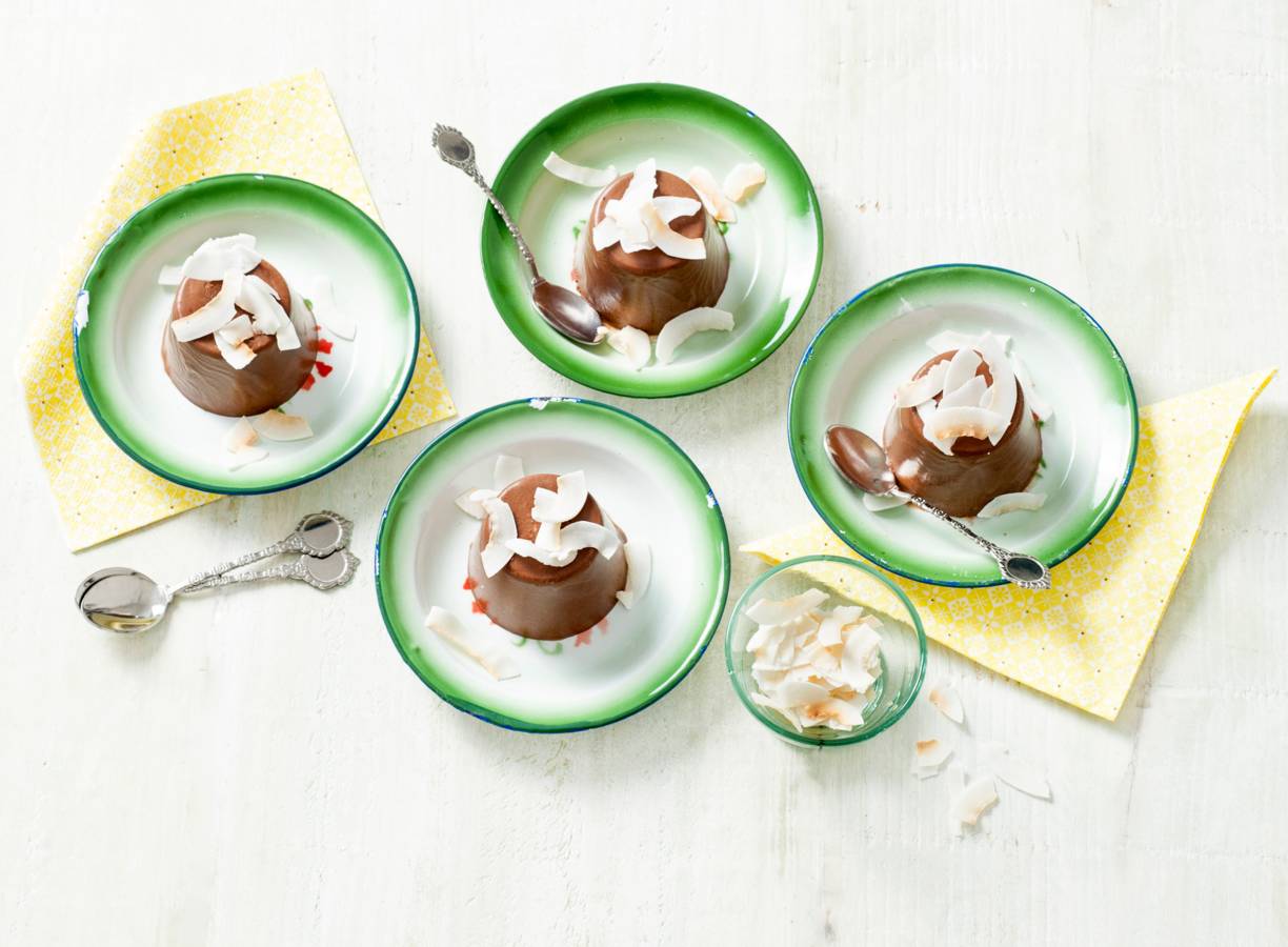 Chocolade-kokos panna cotta