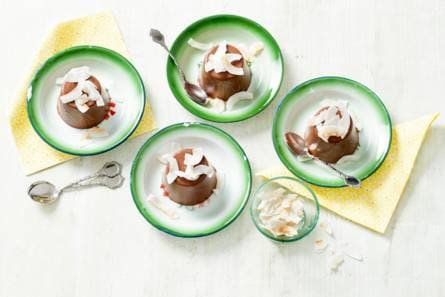 Chocolade-kokos panna cotta