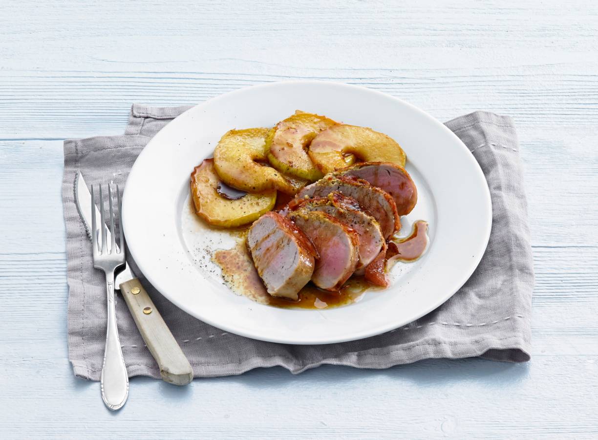 Varkenshaasjes met gebakken appel