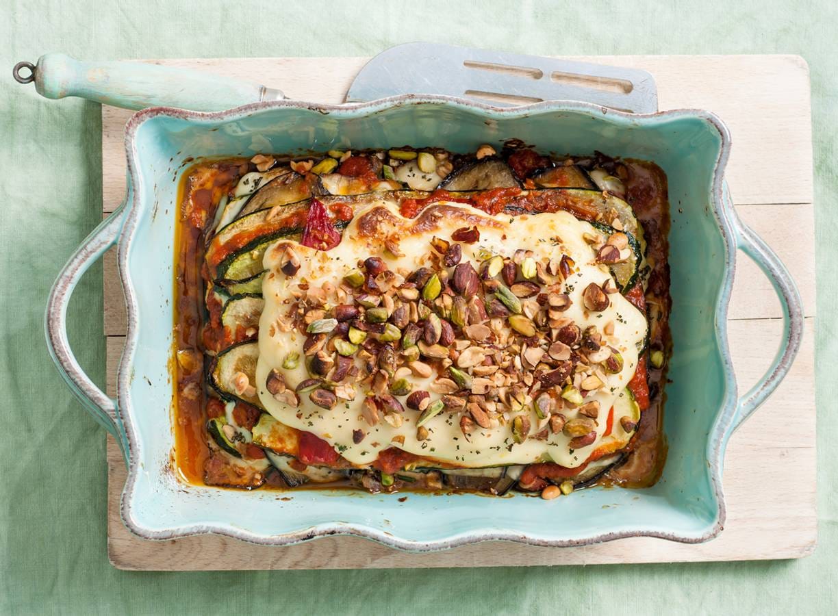 Courgette-auberginelasagne
